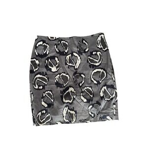 Ann Taylor Black and White Floral Pattern Pencil Skirt Size 2